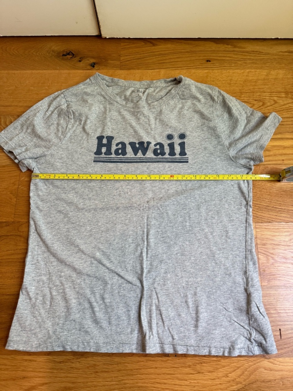 JCrew Hawaii Graphic Tee - Gray with Navy Print